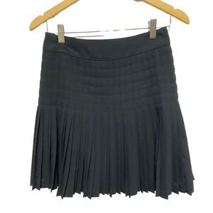 J. Crew Black Pleated Mini Skirt